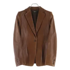 DKNY (ダナキャラン) ラムスキン レザー 1B テーラードジャケット ブラウン レディースのサムネイル