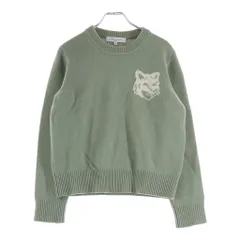 MAISON KITSUNE (メゾンキツネ) MAISON KITSUNE メゾンキツネ フォックスヘッド ニット セーター レディース グリーン NW00808KM0329のサムネイル