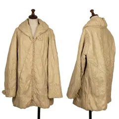 ウインドコートWINDCOAT ポリナイロンシワプリーツ中綿ジャケット ベージュMのサムネイル