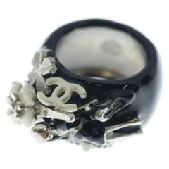 CHANEL (シャネル) ココマーク カメリア エッフェル塔 エナメル B13K リング ブラック/ホワイトのサムネイル
