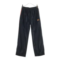 Needles (ニードルス) 26SS TRICOT SATEEN TRACK PANTS フロントロゴ刺繍 サテントラックパンツ ブラック/オレンジ SX218のサムネイル