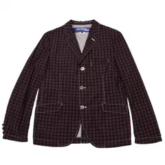 ジュンヤワタナベマン コムデギャルソンJUNYA WATANABE MAN COMME des GARCONS メッシュライニングチェックジャケット 紺赤他Sのサムネイル