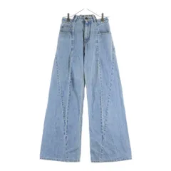 Maison Martin Margiela (メゾンマルタンマルジェラ) コットンカットアウトウエスト ワイドレッグ デニムパンツ ブルー S51LA0128のサムネイル