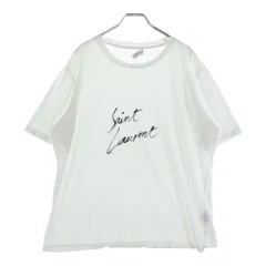 SAINT LAURENT PARIS (サンローランパリ) シグネチャーロゴプリント クルーネック 半袖Tシャツ 480335 YB2IS ホワイトのサムネイル