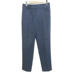 プラステ PLST 美品 スティックパンツ コットンリネンブレンド L 紺 ネイビー 12-5206011 /X