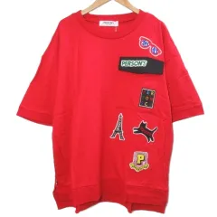 パーソンズ PERSON'S NOBUO IKEDA タグ付き ワッペンプルオーバートップス カットソー Tシャツ 半袖 クルーネック 大きいサイズ LL 赤 レッド /Xのサムネイル
