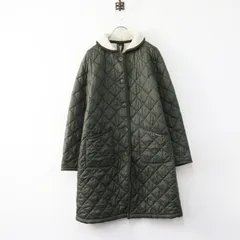 美品 Archive イギリス製 ラベンハム LAVENHAM HAUGHLEY ホーリー 裏ボア キルティングコート 36 カーキ／【2400015022666】のサムネイル