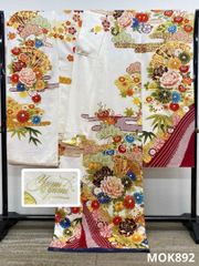振袖 仮絵羽 金駒 金彩 ふり布付き 正絹 未仕立て品 八掛付き MOK840 