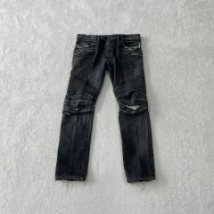 S/S2014 Balmain ダメージ加工 異素材 膝切替 バイカーパンツ - メルカリ