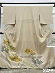 千總謹製 手描 京友禅 色留袖 落款入 一つ紋 刺繍 金駒 金彩 正絹 X499 
