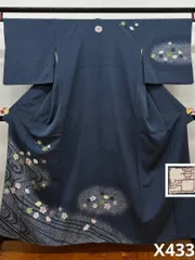 人間国宝 羽田登喜男 落款入 訪問着 叩き染 正絹 X433のサムネイル