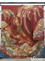 振袖 桐屋 翠山工房 金通し 金彩 絞り 辻が花 身丈162cm MO2601のサムネイル