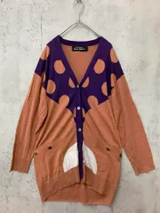 mercibeaucoup メルシーボークー ドット柄 バイカラー カーディガン size1/パープル/キャメル ■◇ レディースのサムネイル