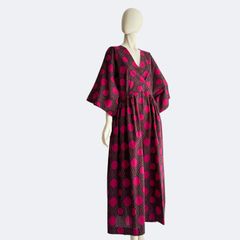 3708【美品】ドリスヴァンノッテン 総柄ワンピース レンライ ワイド 