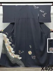 松井佚鴦 落款入 京友禅 訪問着 金彩 叩き染 正絹 躾糸付き X405のサムネイル