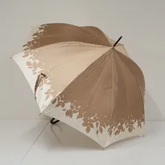 傘 LANVIN COLLECTION ランバンコレクション USED美品 耐風傘 シルエットフラワー ベージュ ローズ ジャンプ 60cm ZS4075のサムネイル
