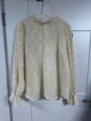 shop faerie blossom cotton half blouse 白 - メルカリ
