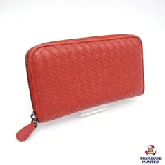 【中古】BOTTEGA VENTENA イントレチャート ラウンドファスナー長財布 132358 ボッテガヴェネタ レッド メンズ 赤 ブランド  【102036290007】のサムネイル