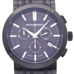 美品 バーバリー クロノグラフ BU1373 クオーツ 腕時計 SS ブラック 黒文字盤 0408【中古】BURBERRY メンズのサムネイル
