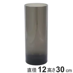 花瓶 PVシリンダー 直径12×高さ30cm グレー （ 花びん 花器 フラワーベース 透明 割れない 丸 鉢 植木鉢 円筒 円柱 ポリカーボネート プラ プラスチック クリア 花 植物 切花 花束 一輪挿し インテリア おしゃれ 割れにくい )のサムネイル