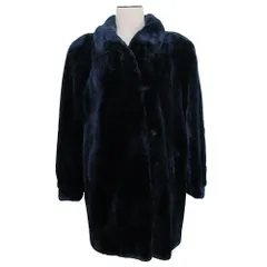 ヴィンテージ VINTAGE ハウス・オブ・アペル House of Appel 長袖 毛皮 リアルファー Sサイズ相当 ダークネイビー vt031719526 0618のサムネイル