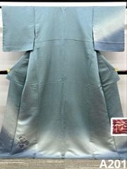 久保田一竹 一竹工房 辻ヶ花 落款入 訪問着 金通し ぼかし染 正絹 躾糸