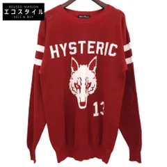 HYSTERIC GLAMOUR　ヒステリックグラマー　美品 WOLF 編込 メッシュ プルオーバー トップス レディース レッド FREE 01183NS06　FREEのサムネイル