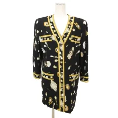 レオナール LEONARD FASHION ジュエリー柄 ジャケット Vネック ウール 11AR ブラックのサムネイル