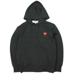 PLAY COMME des GARCONS プレイコムデギャルソン 日本製 Zip-Up Hoodie With Red Emblem ハートワッペン刺繍 ジップアップパーカー AZ-T172 S BLACK Filip Pagowski トップスのサムネイル