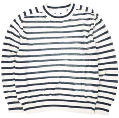 tao COMME des GARCONS タオ コムデギャルソン 25SS 日本製 ハイゲージコットン ボーダークルーネックニット TO-N007 S OFF WHITE/NAVY セーター Tricot トリコ トップス g26992のサムネイル