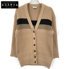 FENDI　フェンディ　ブラウン バックロゴ ニットカーディガン　36のサムネイル