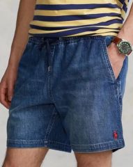 新品】ダブルアールエル綿麻シャンブレーショートパンツインディゴUS