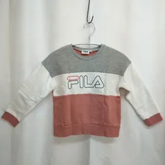 M1-03680 【Kids】 FILA (フィラ)  長袖 トレーナー (120) / ピンク×グレー×白 全体的に毛羽立ち有り K-春秋のサムネイル