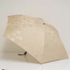 折りたたみ傘 milaschon ミラショーン USED美品 ローズ バラ ジャガード ベージュ グラス骨 55cm FA9704のサムネイル