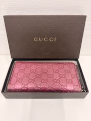 GUCCI 長財布 ピンク エナメル GG柄 - メルカリ