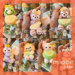 Group B｜10~15営業日国内倉庫発送｜miabe LAND｜香港ディズニー｜限定｜サマーレモンパーティー｜リーナベル・クッキーアン・ステラルー・ダッフィー・シェリーメイ・ジェラトーニ・オルメル｜お座り　ぬいぐるみ　マスコット　キーホルダー