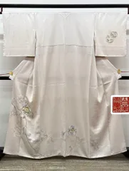 山口美術織物 手刺繍 落款入 付け下げ 正絹 躾糸付き A360のサムネイル