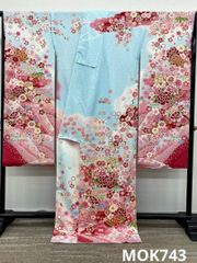振袖 仮絵羽 舞台衣装 金駒 金彩 正絹 未仕立て品 八掛付き MOK936 