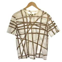 エルメス HERMES Tシャツ カットソー 半袖 クルーネック 総柄 M 白 ブラウン /BMのサムネイル