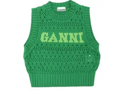 ガニー コットンニットベスト サイズM グリーン レディース GANNI Cotton Rope Short Vest 中古品 ▲(142)のサムネイル