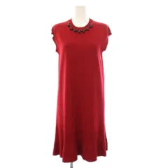 ルイヴィトン LOUIS VUITTON ニットワンピース ロング ノースリーブ 装飾 S 赤 レッド RW142W F6KD19OFF /AN73のサムネイル