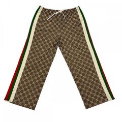 未使用級 グッチ ワイドパンツ GG 総柄 シェリーライン ベージュ XS
