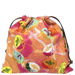在庫一掃 ロエベ ポーチ レディース パウラズイビザ ドローストリングポーチ 巾着袋 DRAWSTRING POUCH LOEWE C822057X12 コットン レザー オレンジ マルチカラー 美品【中古品】のサムネイル