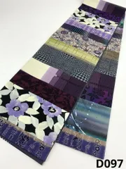 きりばめ 切嵌 袋帯 ぼかし染め 草花 紅型調 幾何学模様 正絹 D097 