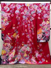 振袖 金駒 金彩 銀通し 紋意匠 桜 身丈170cm HKT202 - メルカリ