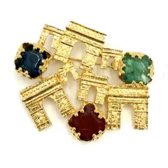 在庫一掃 セリーヌ ブローチ レディース 凱旋門 アクセサリー CELINE  カラーストーン   約30.9g 美品【中古品】のサムネイル