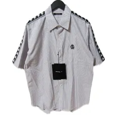 未使用 CHRISTIAN DADA クリスチャンダダ 半袖シャツ CDM-19R-0201 KAPPA サイドロゴ ストライプ ブルー 48 27113970のサムネイル