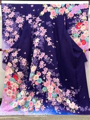 振袖 銀通し ラメ刺繍 金彩 紋意匠 身丈171cm MO3784 - メルカリ