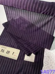 縞透し 御召 西陣先染 反物 縦縞 花菱文様 透け感 正絹 SA077 - メルカリ