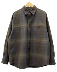 ルメール LEMAIRE 23AW Double Pocket Overshirt ダブル ポケット オーバーシャツ ボタンアップ 長袖 緑 SH1054 LF1157 サイズ46 長袖シャツ チェック カーキ 104MT-3343のサムネイル